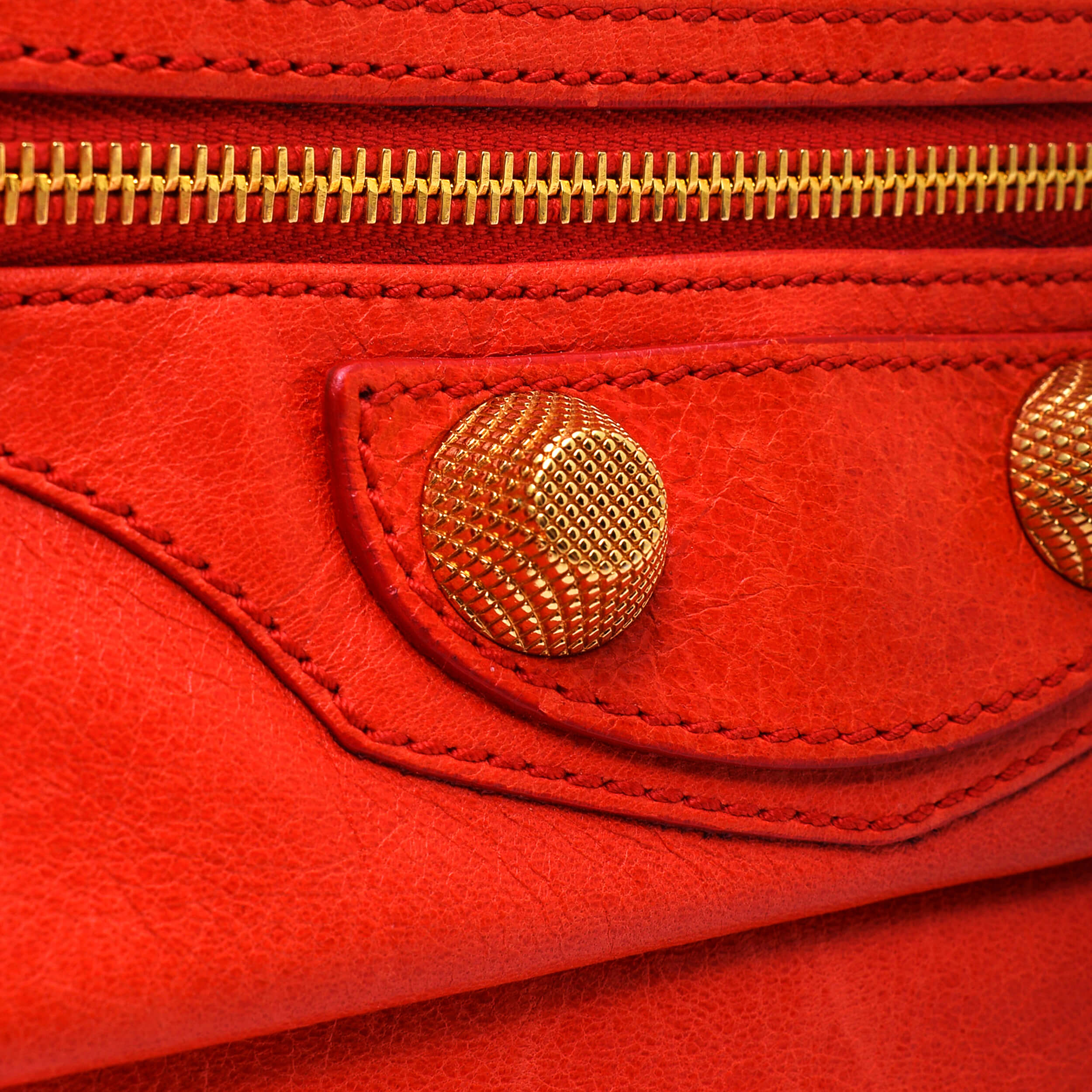 Balenciaga - Red Leather Motorcycle Envelope Clutch